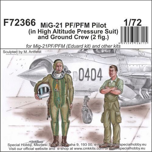 CMK 129-F72366 MiG-21 PF/PFM Pilot (in High Altitude Pressure Suit) and Ground Crew (2 fig.)