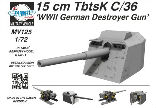Planet Models 129-MV125 15 cm TbtsK C/36 WWII German Destroyer Gun