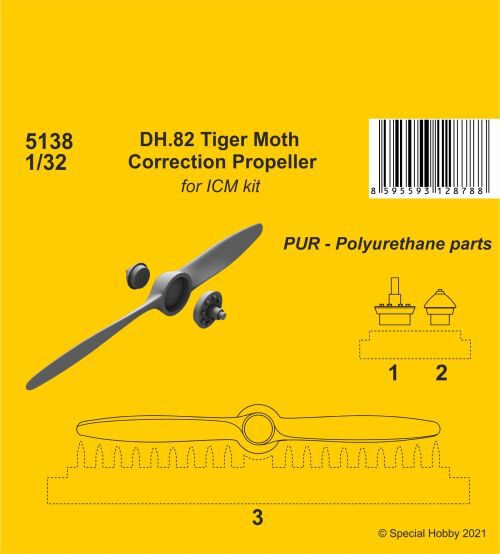 CMK 129-5138 DH.82 Tiger Moth Correction Propeller(ICM kit)