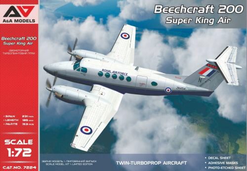 Modelsvit AAM7224 Beechcraft 200 Super King Air TWIN-TURBOPROP AIRCRAFT
