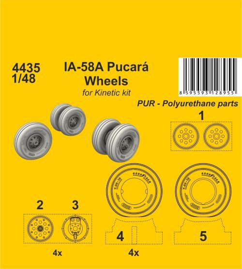 CMK 129-4435 IA-58A Pucara Wheels (Kinetic kit)