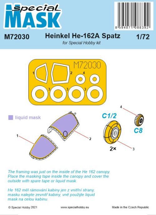Special Hobby M72030 Heinkel He 162 MASK