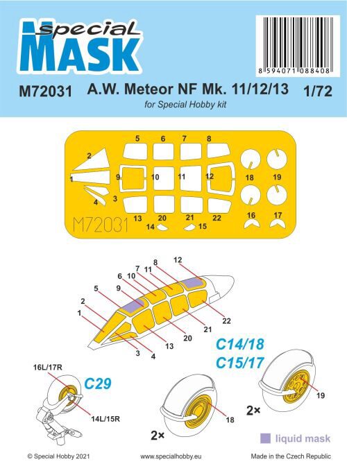 Special Hobby M72031 A.W. Meteor NF Mk.11/12/13 MASK