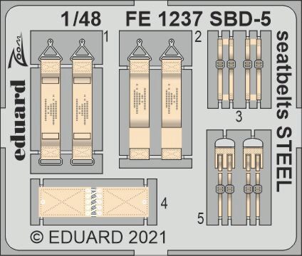 Eduard Accessories FE1237 SBD-5 seatbelts STEEL, for REVELL
