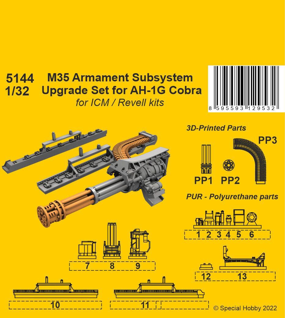 CMK 129-5144 M35 Armament Subsystem Upgrade Set for AH-1G Cobra 1/32 /for ICM and Revell kits