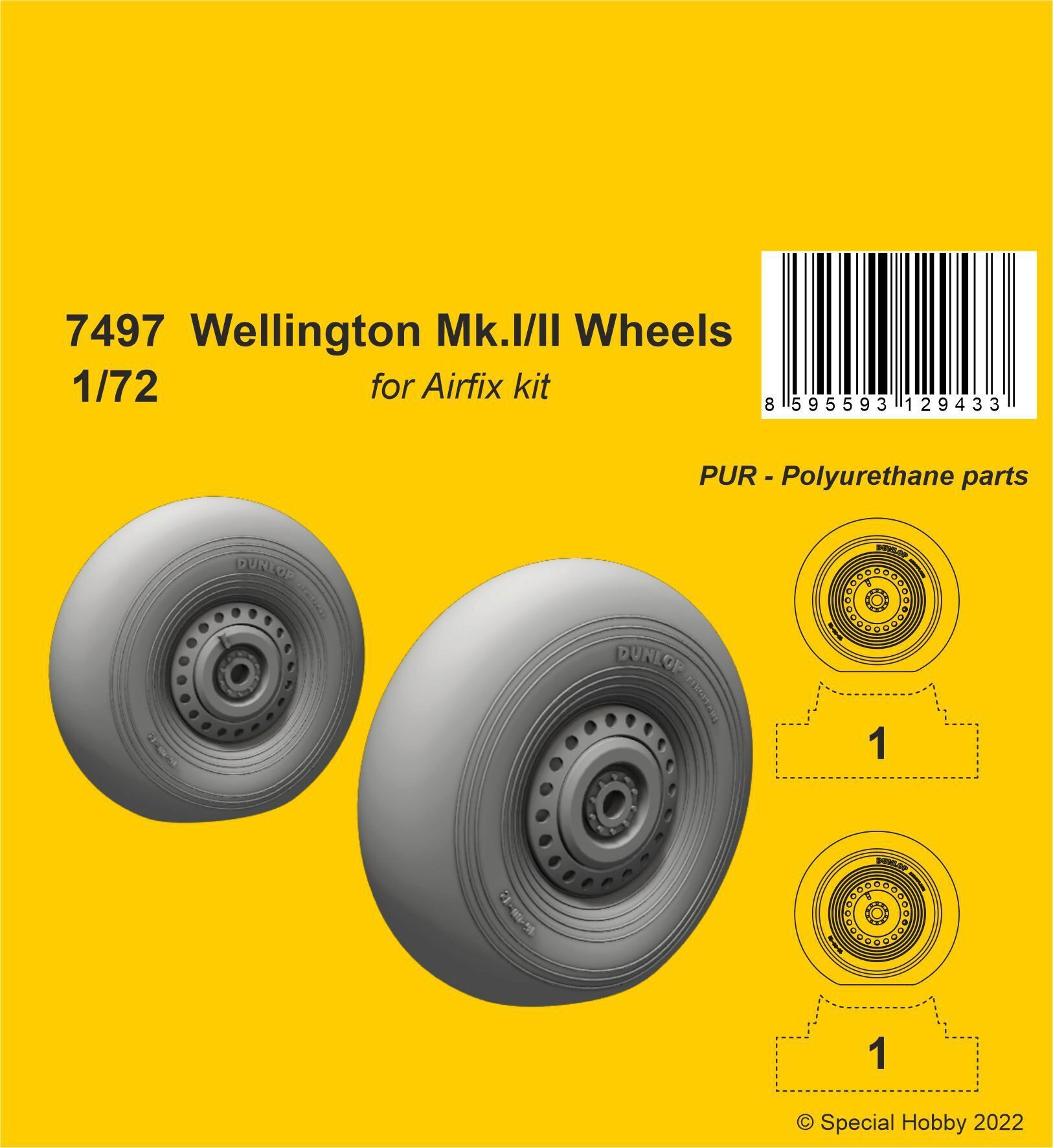 CMK 129-7497 Wellington Mk.II Wheels 1/72 / for Airfix kit