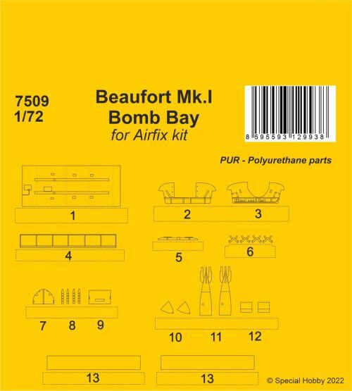 CMK 129-7509 Beaufort Mk.I Bomb Bay / Airfix kit