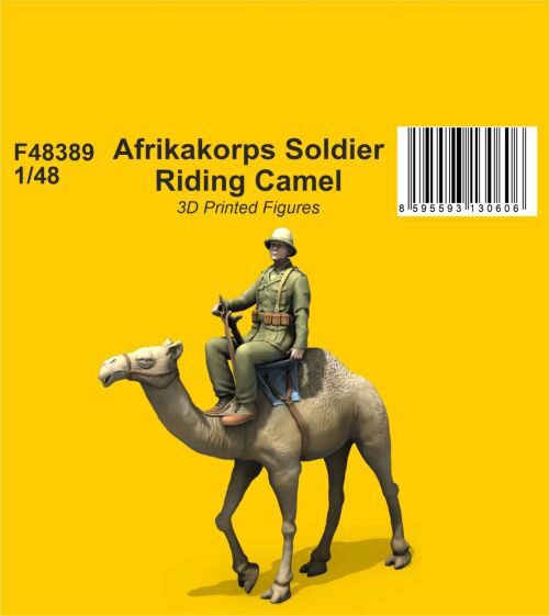 CMK 129-F48389 Afrikakorps Soldier Riding Camel 1/48 / 3D Printed