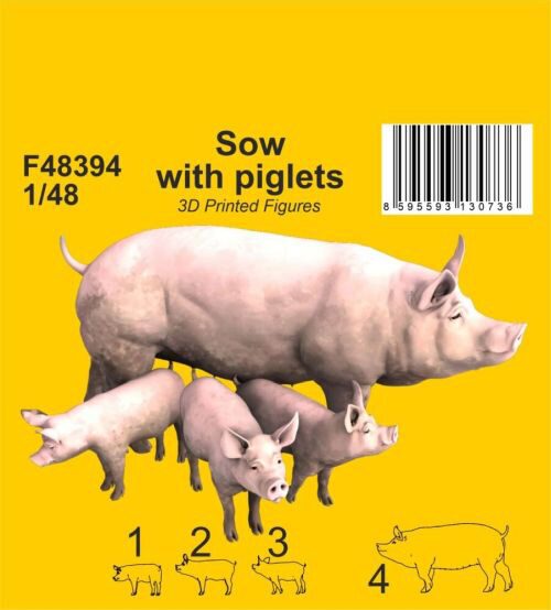 CMK F48394 Sow with piglets 1/48
