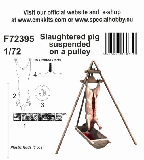 CMK F72395 Slaughtered pig suspended on a pulley 1/72