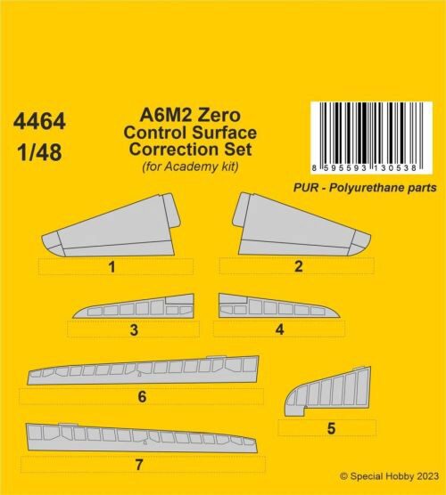 CMK 4464 A6M2 Zero Control Surface Correction Set / for Academy kit