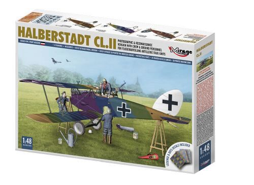 Mirage Hobby 480005 Halberstadt CL.II Photographic & Reconaissance Version With Crew & Ground Personnel For Fliegerabteilung Artillerie FA(A) Units