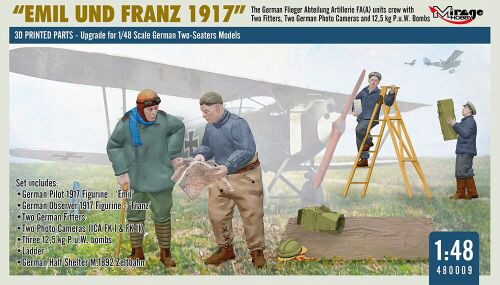 Mirage Hobby 480009 WWI German FA(A) Units Crew Emil und Franz 1917 w/Equipment