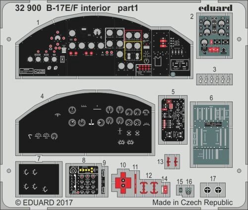 Eduard Accessories 32900 B-17E/F interior for HKM