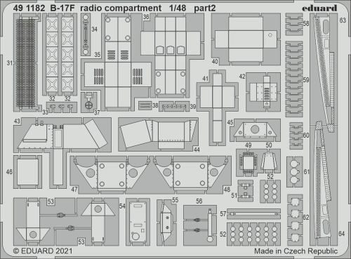 Eduard Accessories 491182 B-17F radio compartment 1/48 for HKM