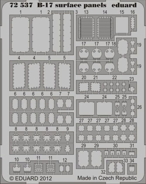 Eduard Accessories 72537 B-17 surface panels S.A. for Revell