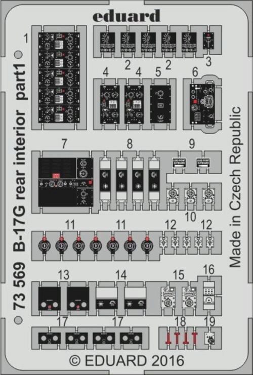Eduard Accessories 73569 B-17G rear interior for Airfix