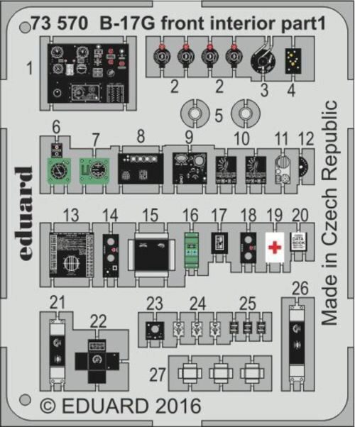 Eduard Accessories 73570 B-17G front interior for Airfix