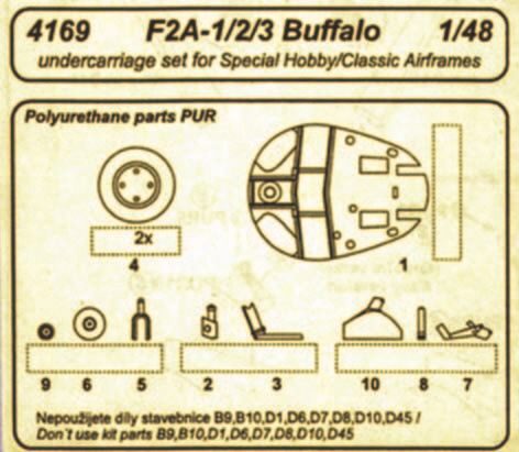 CMK 4169 Buffalo F2A-1/2/3 undercarriage