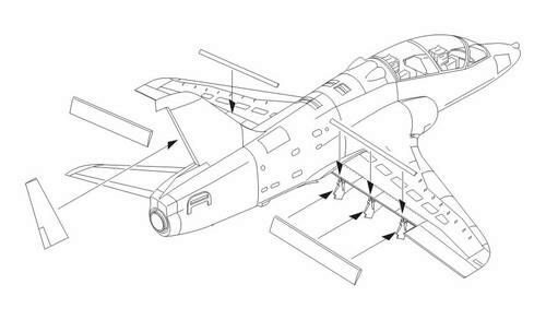 CMK 7198 BAe Hawk 100 series control surfaces