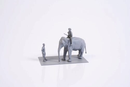 CMK 129-F72327 Mechanic of India WWII+Elephant with Mahout (2 fig.+elephant)