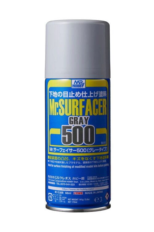 Mr Hobby - Gunze B-510 Mr Hobby -Gunze Mr. Surfacer 500 Spray Gray (170 ml)