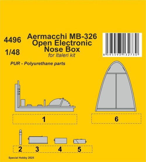 CMK 129-4496 Aermacchi MB-326 Open Electronic Nose Box for Italeri kits