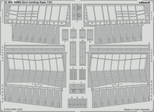 Eduard Accessories 32494 A6M2 Zero landing flaps TAMIYA