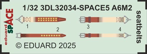 Eduard Accessories 3DL32034 A6M5 Zero seatbelts SPACE  TAMIYA