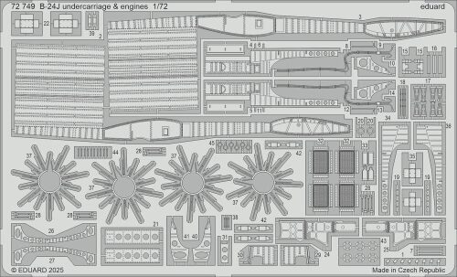 Eduard Accessories 72749 B-24J undercarriage & engines  HASEGAWA