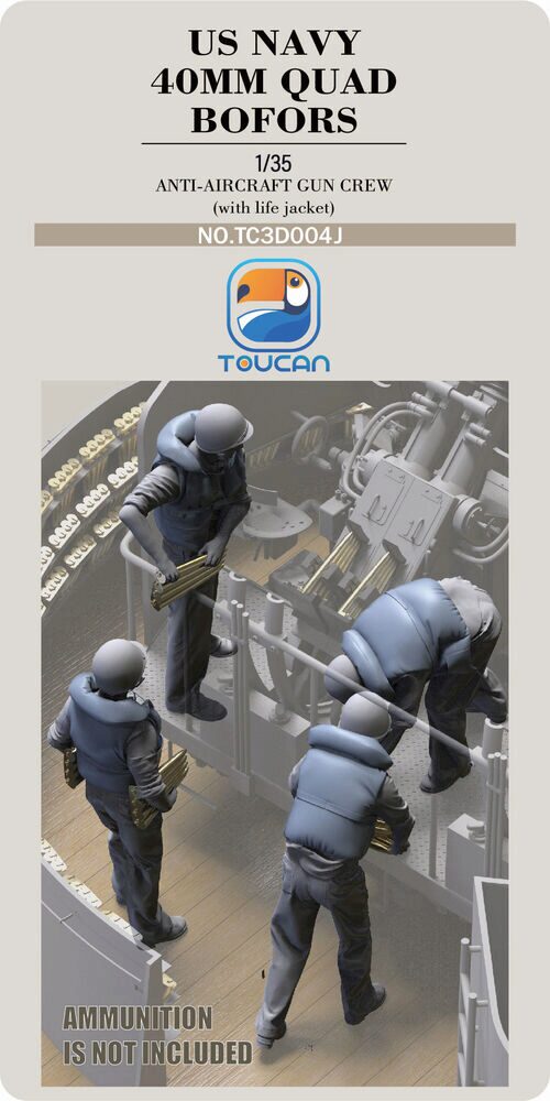 Toucan Model TC3D004J ANTI-AIRCRAET GUN CREW (with life jacket)