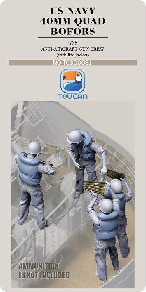 Toucan Model TC3D003J ANTI-AIRCRAET GUN CREW (with life jacket)