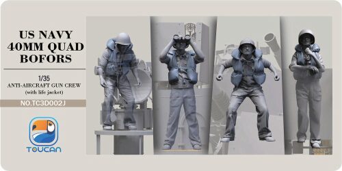 Toucan Model TC3D002J ANTI-AIRCRAET GUN CREW (with life jacket)