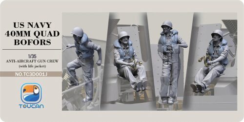 Toucan Model TC3D001J ANTI-AIRCRAET GUN CREW (with life jacket)