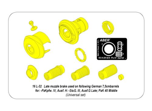 Aber Models 16 L-31 Early  muzzle brake to barrels in Pz.IVH Stug.IIIG or early PaK 40