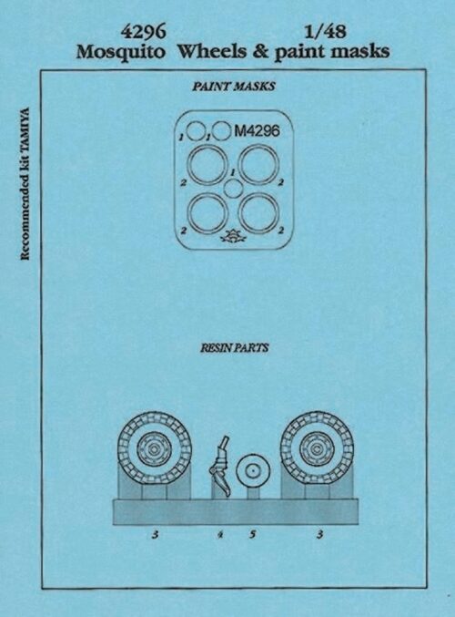 Aires 4296 Mosquito wheels & paint masks for Tamiya Räder für Tamiya Bausatz