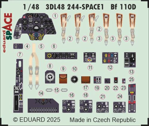 Eduard Accessories 3DL48244 Bf 110D SPACE  EDUARD