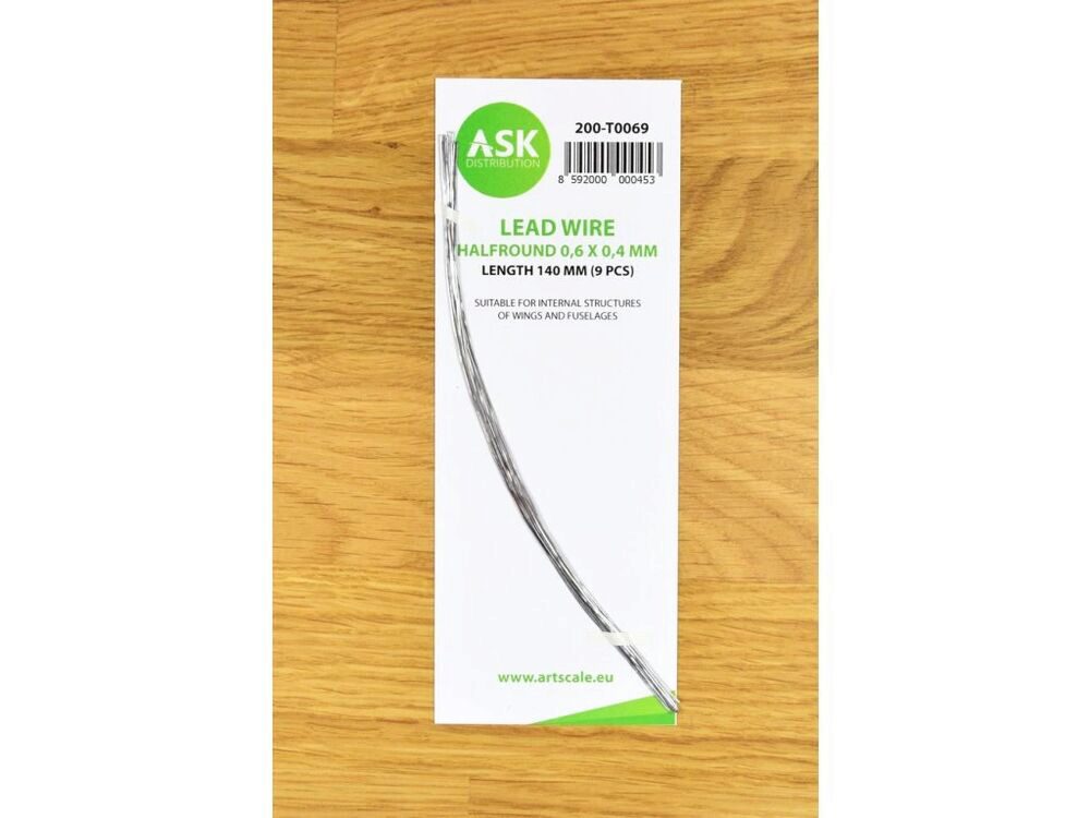 ASK 200-T0069 Lead Wire - Halfround  0,6 x 0,4 x 140 mm (9 pcs)