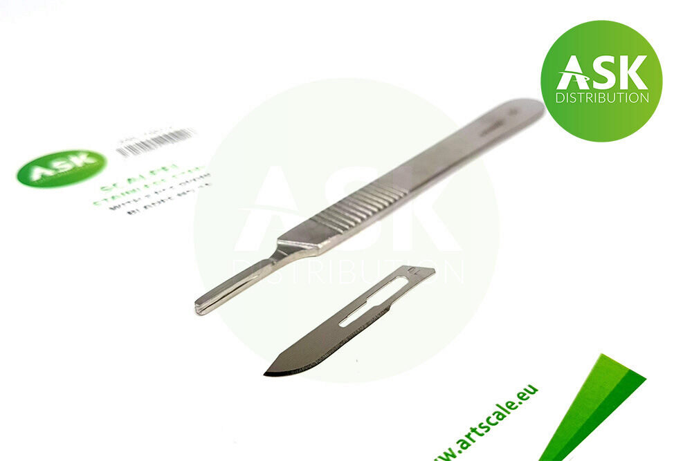 ASK 200-T0074 Scalpel stainless steel with 3pcs spare blades no.10