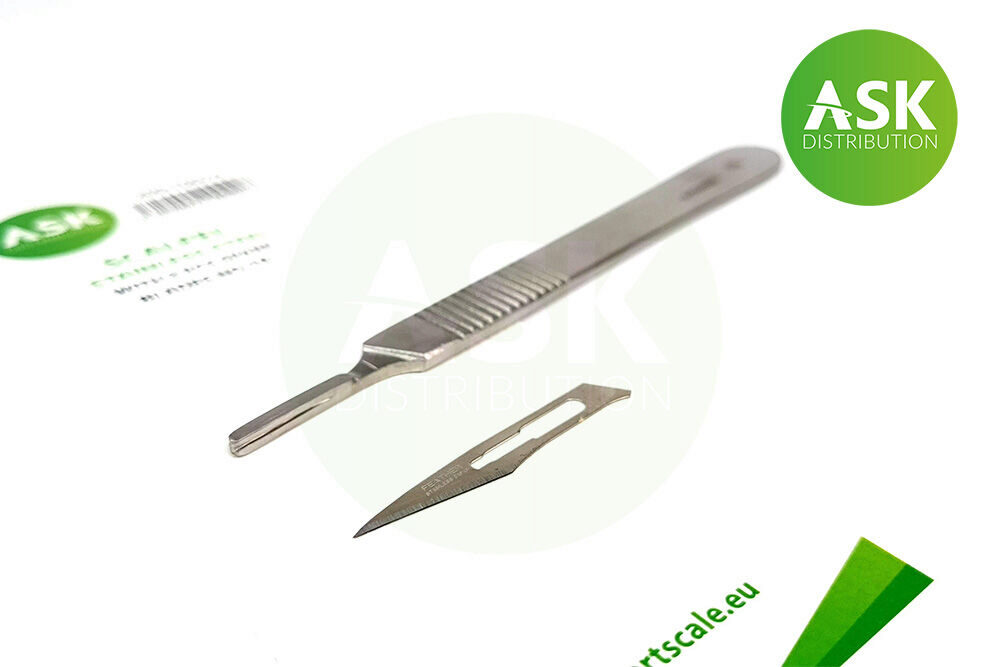 ASK 200-T0075 Scalpel stainless steel with 3pcs spare blades no.11
