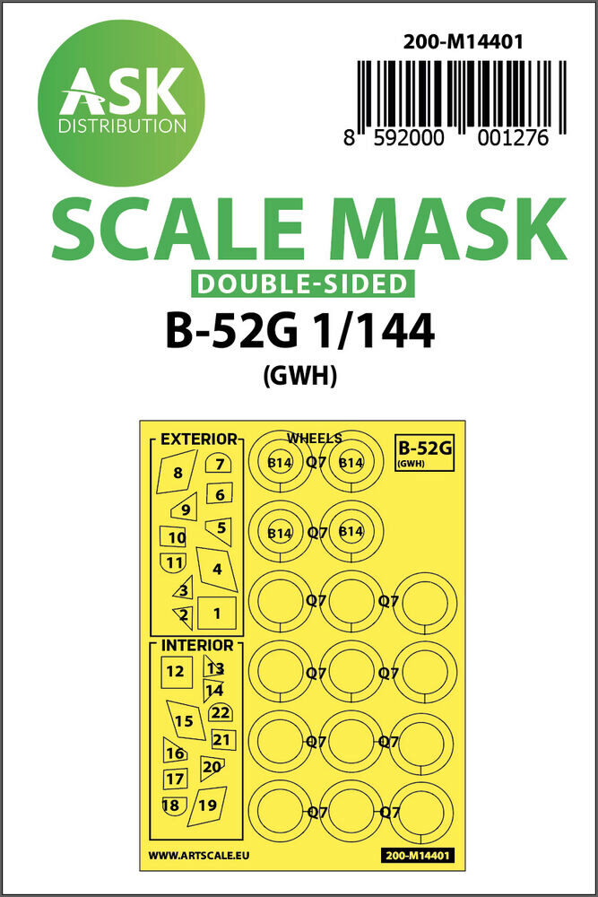 ASK 200-M14401 B-52G double-sided painting mask for Great Wall Hobby