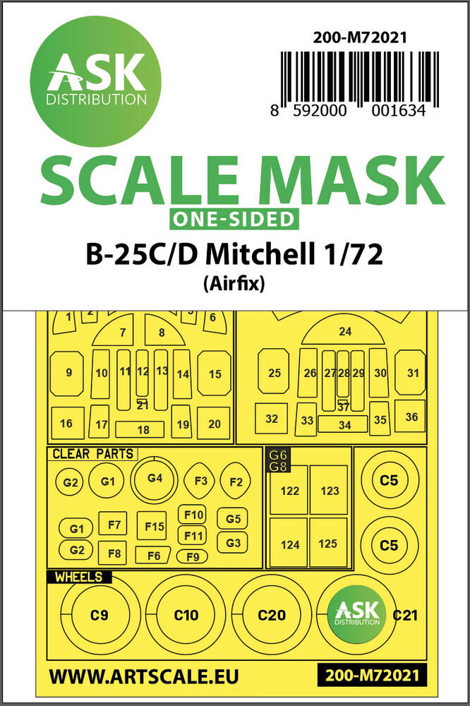 ASK 200-M72021 B-25C/D Mitchell one-sided for Airfix
