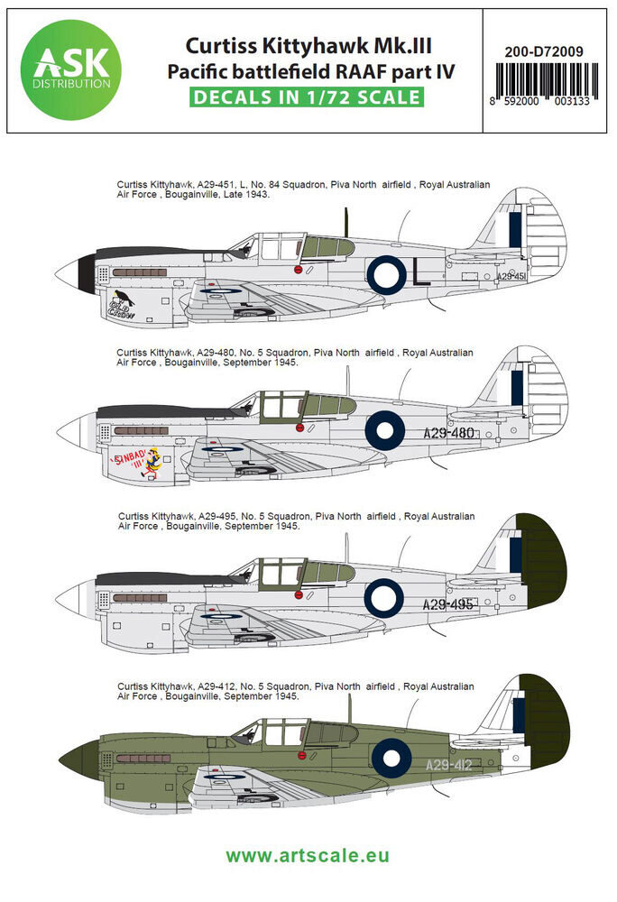 ASK 200-D72009 Curtiss Kittyhawk Mk.III Pacific battlefield RAAF part IV