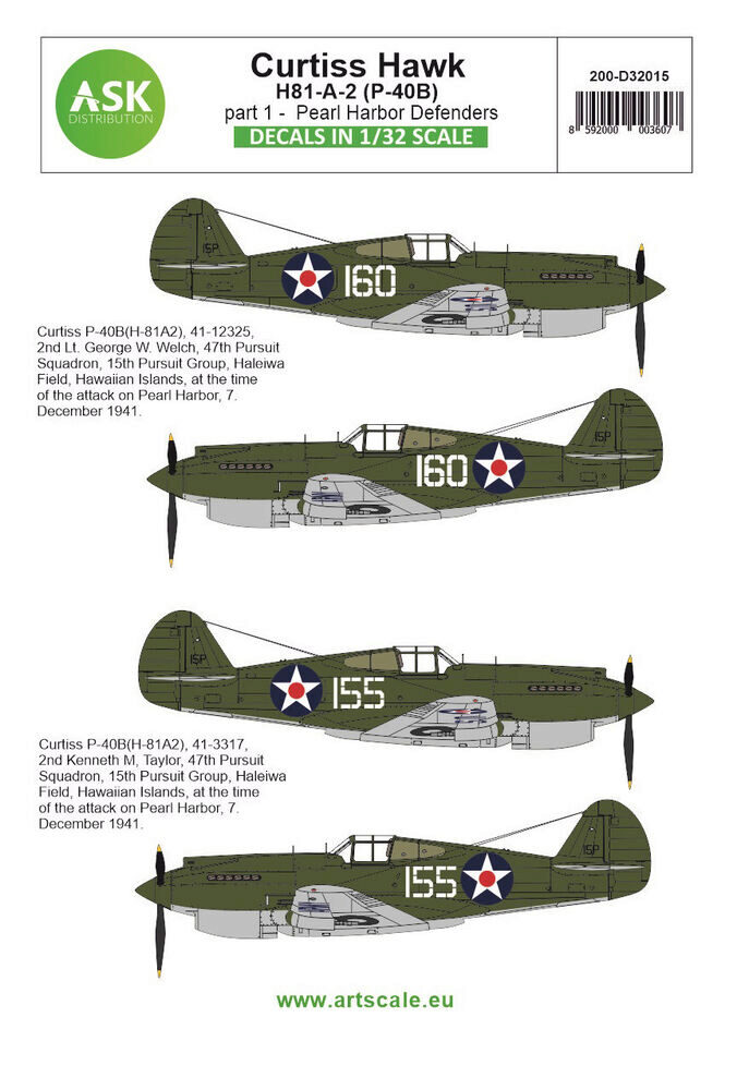 ASK 200-D32015 Curtiss H81-A-2 part 1 - Pearl Harbor Defenders