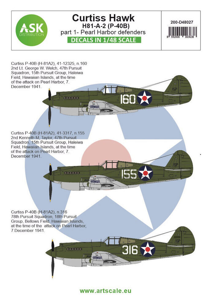 ASK 200-D48027 Curtiss Hawk 81-A-2 (P-40B) part 1 - Pearl Harbor defenders