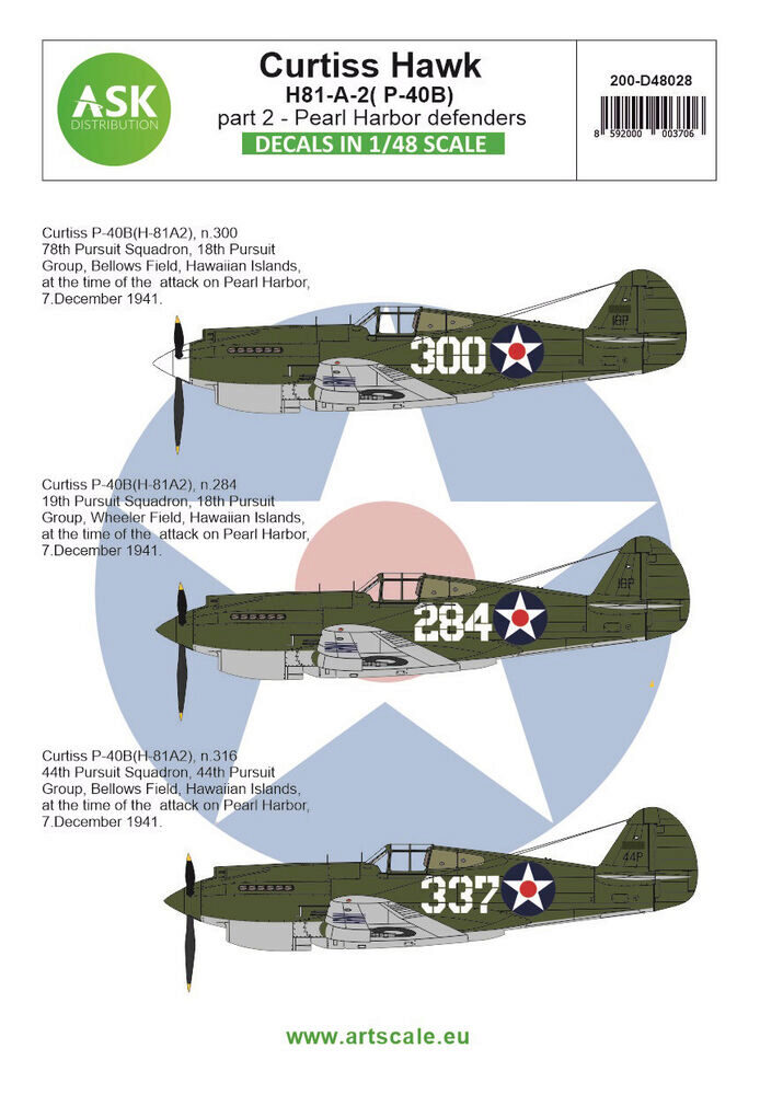 ASK 200-D48028 Curtiss Hawk 81-A-2 (P-40B) part 2 - Pearl Harbor defenders