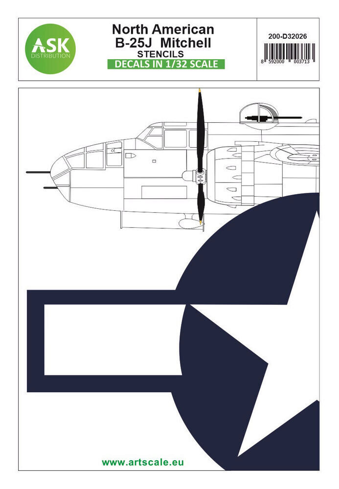 ASK 200-D32026 N.A. B-25J Mitchell stencils