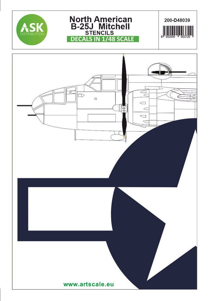 ASK 200-D48039 N.A. B-25J Mitchell stencils