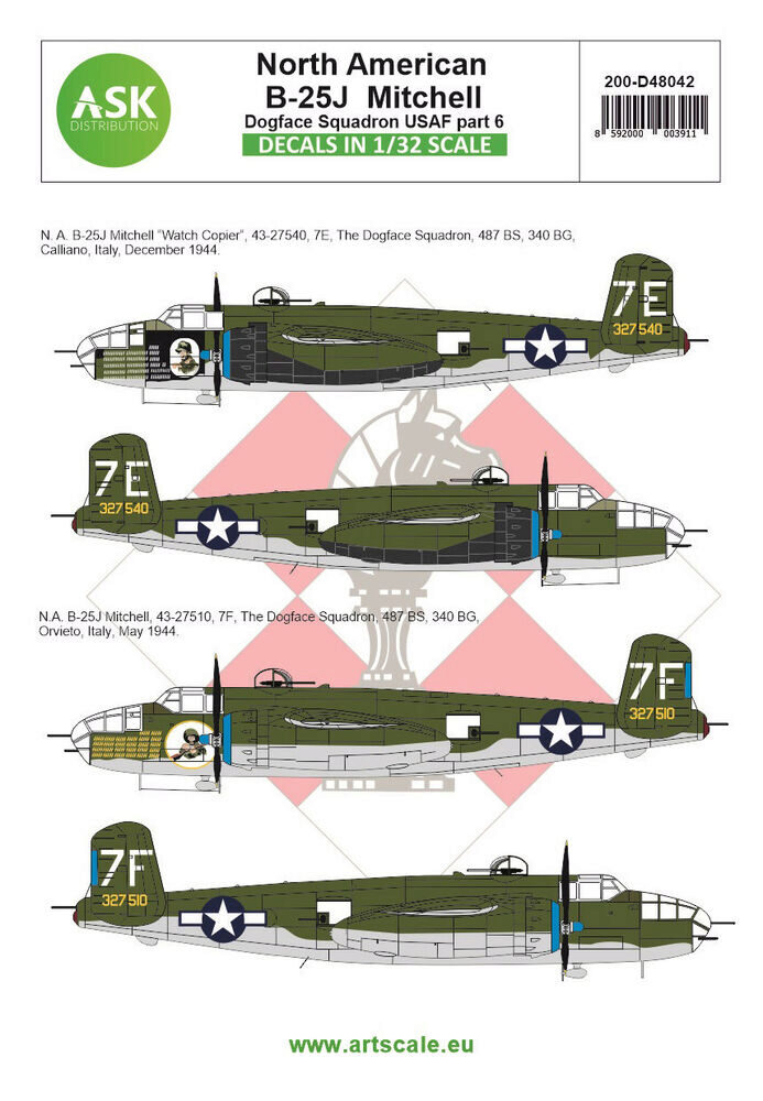 ASK 200-D48042 B-25J Mitchell part 6 - US Dogface Squadron Watch Copier & Willie, Mediterranean area