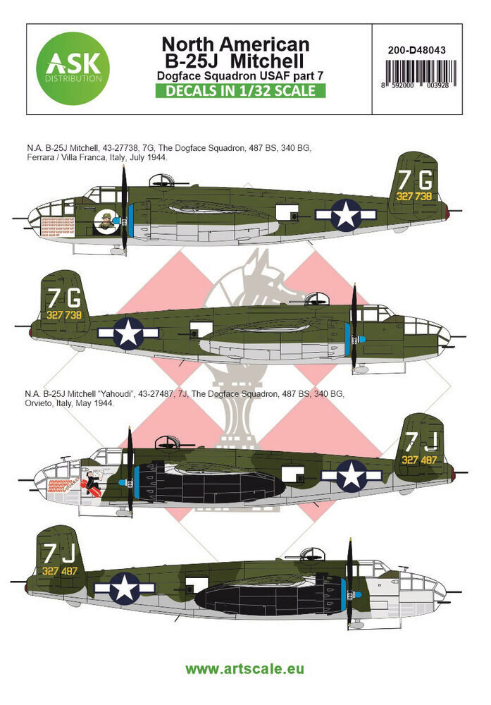 ASK 200-D48043 B-25J Mitchell part 7 - US Dogface Squadron, Yahoudi, Mediterranean area